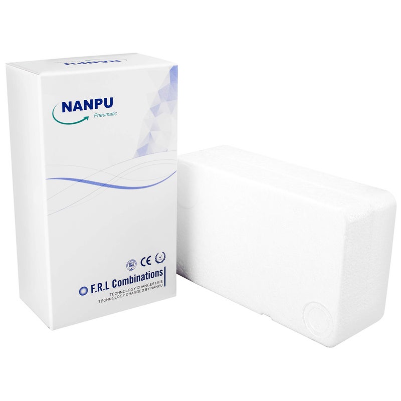 NANPU نظام تجفيف الهواء NANPU DFR-03 3/8" NPT - فلترين هواء، مجموعة منظم ضغط الهواء - تصريف شبه تلقائي، وعاء بولي - Image 2